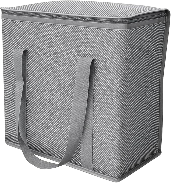 DURASACK Medium Insulated Food Delivery Bag – 13"x7"x13" Reusable Thermal Tote for Hot & Cold Meals – Portable, Foldable Meal Carrier for Takeout, Grocery, and Personal Use