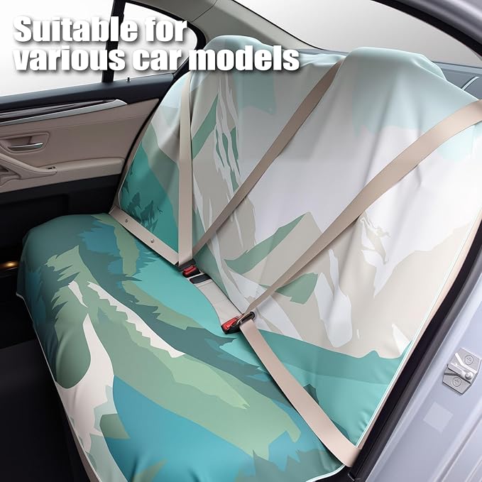 Back Seat Cover with Storage Bag, Moisture Wicking Rear Bench Towel Backseat Cover Nonslip Rear Seat Protector for Cars SUV Van Trucks, Post Gym Workout Swimming Surfing Running Hiking Beach