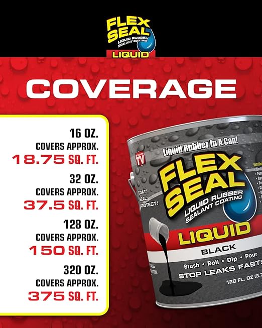 Flex Seal Liquid, Rubber Coating Sealant, Waterproof, Flexible, Breathable, and UV Resistant, Roof Repair, Basements, RV, Campers, Trailers, Marine, EPDM, Masonry, White, 1 Gallon