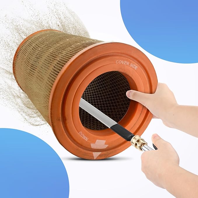 Threlaco 32" Air Filter, Radiator Cleaning Wand for High Efficiency Cooling Systems and Radiators, Water Air Cleaning Wands for Blow out Wash out Kit, Home Car Truck Power Washer Wand