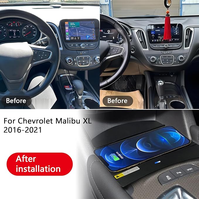 for Chevrolet Malibu XL 2016-2021 Car Center Console Phone Charger Fast Wireless Charger Charging Plate Charging Holder