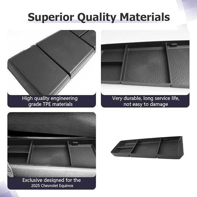 LUWU for 2025 2026 Equinox Lower Center Console Organizer Armrest Storage Box Armrest Organizer Insert Tray Console Organizer Storage Tray 2025 2026 Chevy Equinox Accessories