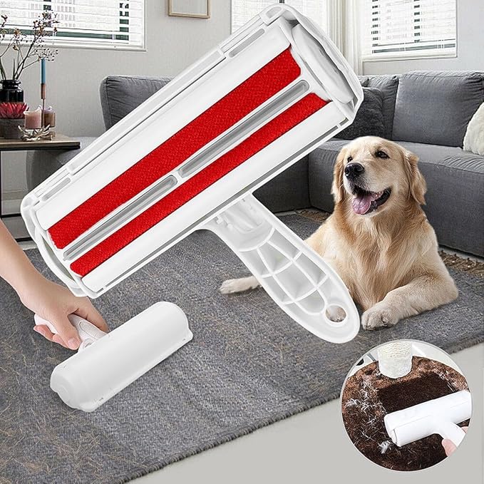 Pet Hair Remover Roller – Reusable Lint Roller for Dog & Cat Hair – Self-Cleaning Brush for Couch, Carpet, Furniture & Car Seats – Efficient Fur Removal Tool with Ergonomic Grip