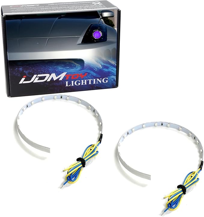 iJDMTOY Purple/Violet 15-SMD LED Accent Ambient Lighting Kit Compatible with Car Motorcycle Projector Lens Demon Eye Retrofit