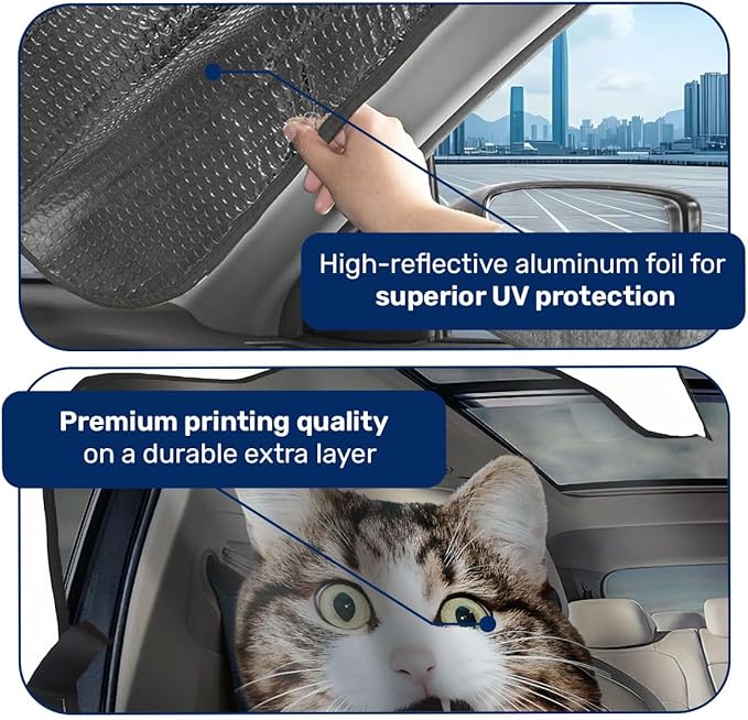 GENANY Naughty Cat Windshield Sun Shade for Car SUV Truck (55x30 inches), Sun Shade Windshield, Shades for Front Windows, Protector Blocks UV, Spring Car Decor