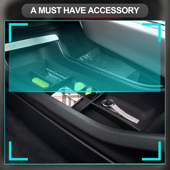 CDEFG for 2023-2025 Cadillac Lyriq Center Console Organizer 2023 2024 2025 Lyriq Lower Floor Console Tray for 2023-2025 Cadillac Lyriq Accessories Storage Box 2023-2025 Cadillac Lyriq