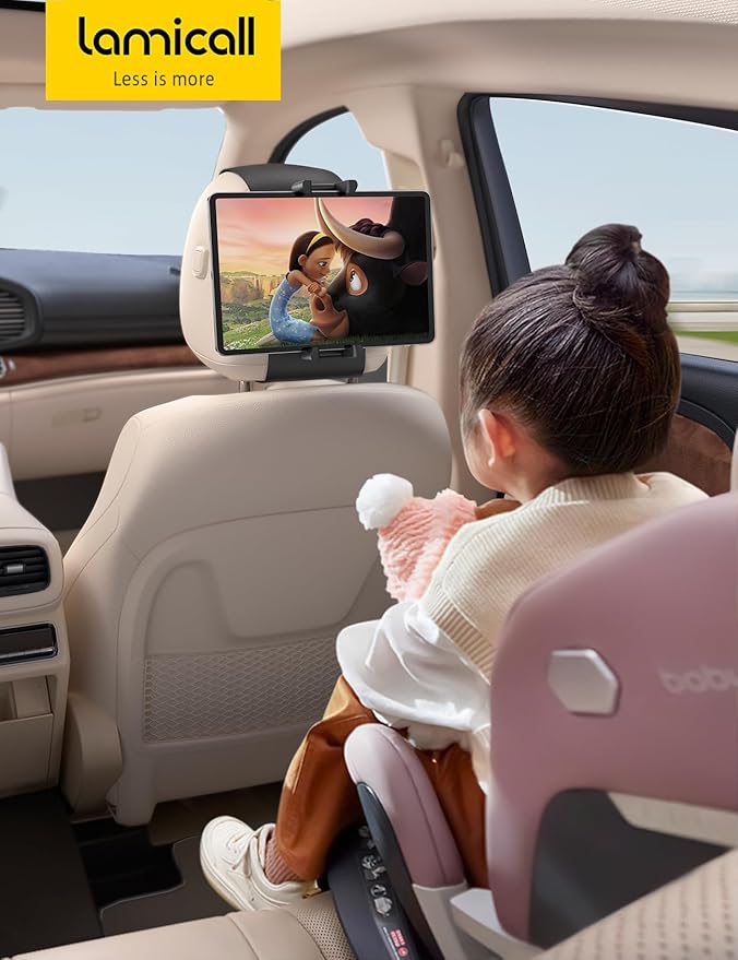 Lamicall 2 Pack Tablet Holder for Car Headrest - [Thick Case Friendly] Car Tablet Mount for Backseat, Road Trip Essentials for Kids, for iPad Pro, Air, Mini, Galaxy, Fire HD, 6.1-13" Tablets