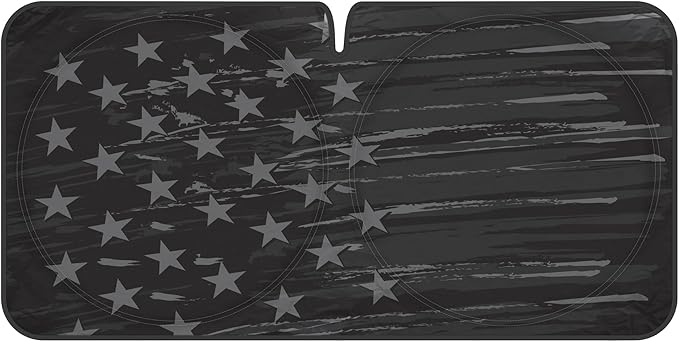 Motor Trend USA Vintage Flag Car Windshield Sun Shade for Front Window, Foldable Car Sun Shade with Patriotic Graphic, Collapsible Sun Visor Sunshade for Cars Windshield (Large, 69 x 35 inches)