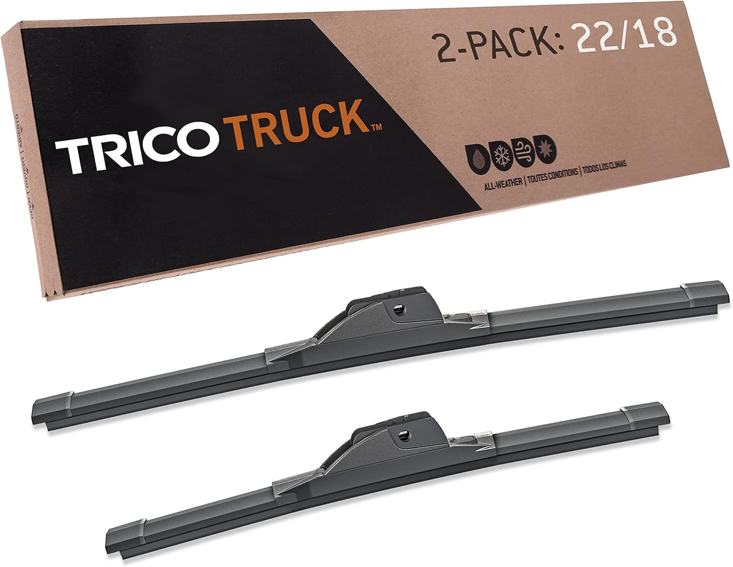 TRICO Solutions™ Truck 22 Inch & 18 Inch Pack of 2 High Performance Automotive Replacement Windshield Wiper Blade for 2015-2018 Colorado and 2015-2018 GMC Canyon (58-22185)