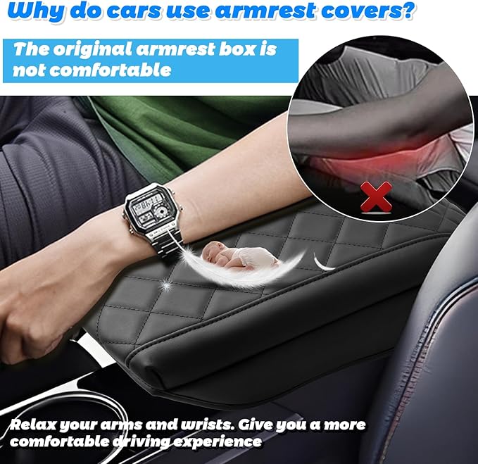 SHAOHAO 2025 2026 Chevy Equinox Center Console Cover for 2025 2026 Chevy Equinox Accessories (LT/RS/ACTIV) Car Armrest Cover Equinox Anti-Scratch Thicken Cushion Pad Middle Lid Leather Protector