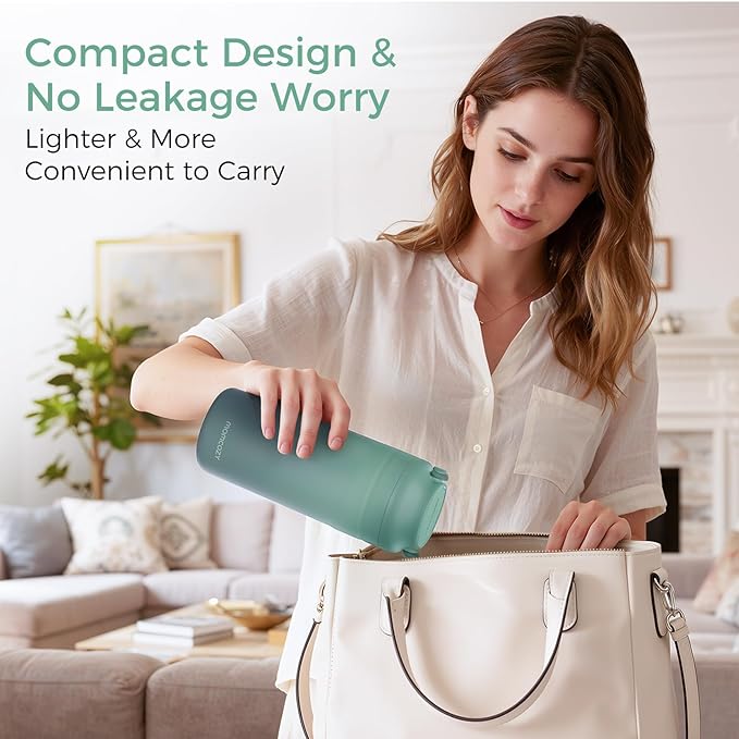 Momcozy Portable Breast Milk Cooler for Travel, 24H Ice-Free Cooling Breastmilk Storage Bottles Container, 12 Ounces Leak Proof Outdoor Small Freezer, Baby Breastfeeding Essential for New Moms