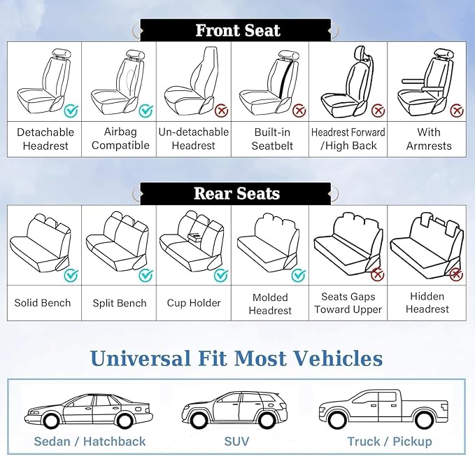 Coverado Car Seat Covers for Front Seat, Luxury Leather Seat Cover, 2 PCS Waterproof Seat Cover, Automotive Seat Covers, Driver Car Seat Protector, Universal Car Seat Cushions Fit for Most Cars(Red)