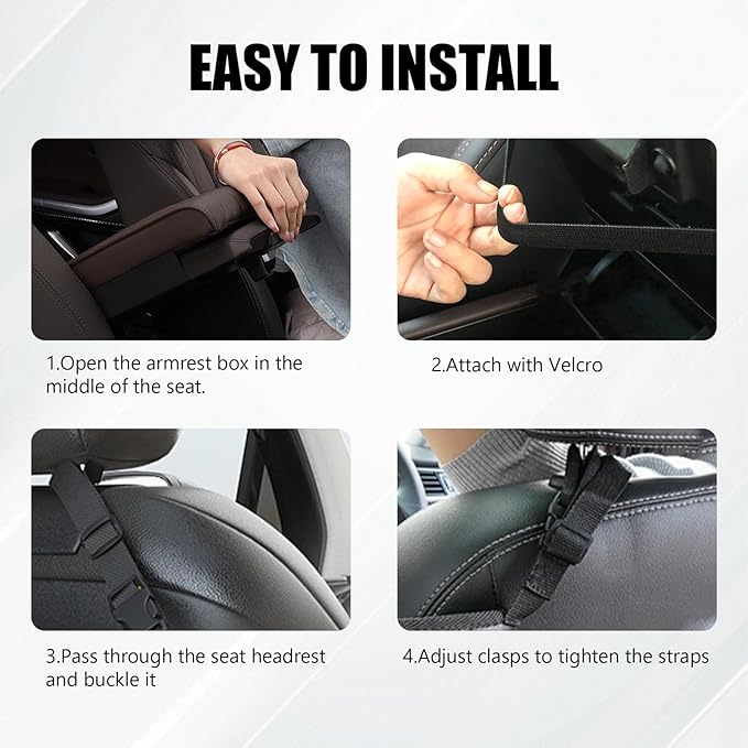 braxan Car Purse Holder Between Seats, Large Capacity Purse Holder for Car, Storage Bag for Backseat Pet Kid Barrier, Universal for SUV, Truck, RV (Black)