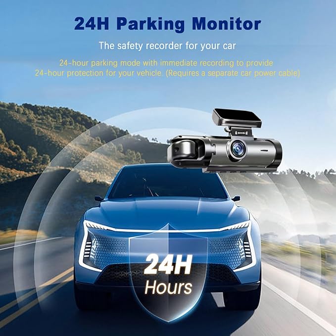 Dash Cam Front and Inside, 1296P Dual DashCams for Car, 3.16 Inch IPS Screen Driving Recorder with IR Night Vision, Loop Recording, Wide Angle Lens, 24H Parking Traffic Recorder with 32GB TF Card
