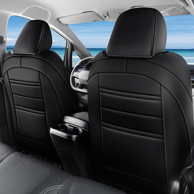 AOMSAZTO Custom Fit Seat Covers for Honda HRV EX-L 2023 2024 2025 2026 -Premium Faux Leather Full Set - Black