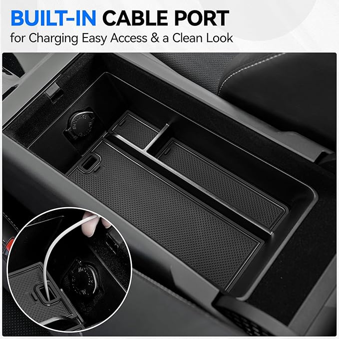 ELECFRESH 4PCS Center Console Organizer Tray for 2025 2026 Toyota Camry Accessories, Armrest Storage Box, Cup Holder, Wireless Charging Mat for Toyota Camry