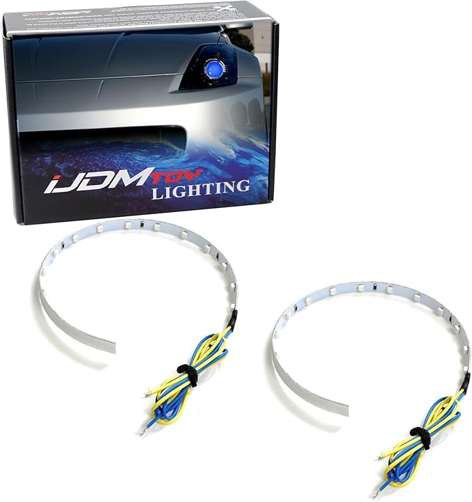 iJDMTOY Ultra Blue 15-SMD LED Accent Ambient Lighting Kit Compatible with Car Motorcycle Projector Lens Demon Eye Retrofit