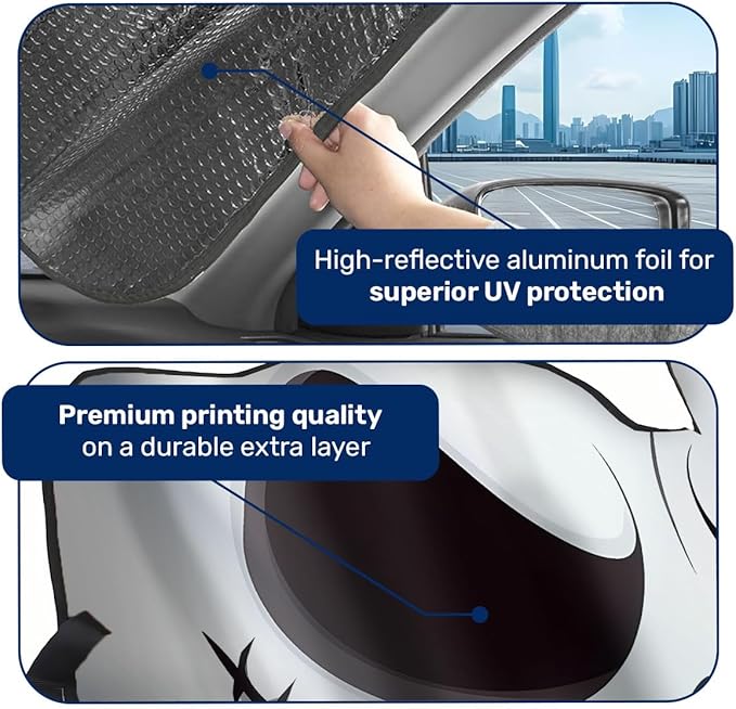 GENANY Nightmare Skellington Sun Shade for Car SUV Truck (55x30 Inches),Sun Shade Windshield, Shades for Front Windows, Horror Sunshade for Car Windshield, Protector Blocks UV