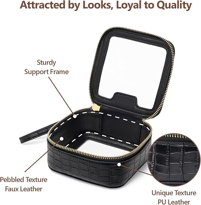 PACKISM Clear Makeup Bag - TSA Approved Toiletry Bag for Carry-on & Checked Luggage, Water Resistant Car Storage Organizer with Reinforced Seams
