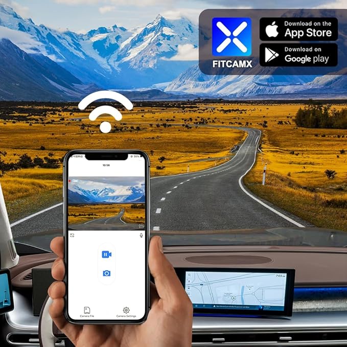 Fitcamx 4K Dash Cam for 2026 Hyundai IONIQ 9 (HD2-GO010), OEM Factory Look, UHD 2160P Video, Built-in WiFi & APP, Loop Recording, G-Sensor, Night Vision, Plug & Play (10Pin or 12 Pin), 64GB Card