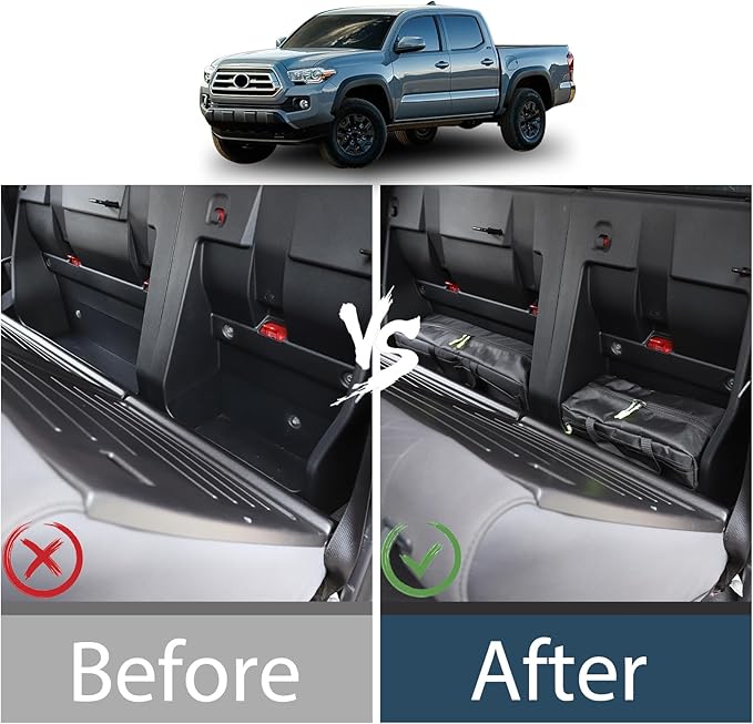 Lcojicep Car rear seat hidden storage bag Compatible with Tacoma 2016-2024 Oxford Cloth Car back seat back storage bag Accessories (2 Pcs)