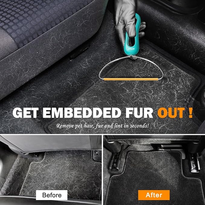 Pet Hair Remover, Deep Cleaning Dog Cat Hair Remover Tool, Multi Fabric Edge Lint Cleaner Pro, Fur Removal, Carpet Scraper Rake, Fuzz Hairball Shaver Brush for Carpet, Car Mat, Couch, Pet Bed, Rug