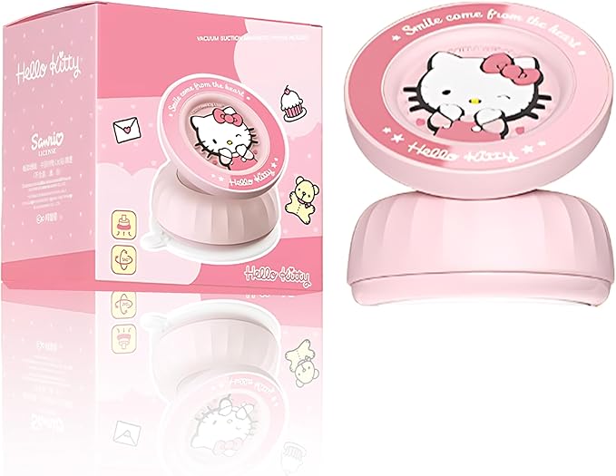 Kitty Magnetic Vacuum Phone Holder, 360° Rotating Pink Magnetic Car Mount, Cute Cat Rotating Holder, Suitable for Cars, Mirrors, Gyms, Kitchens, Hands-Free Portable Phone Holder