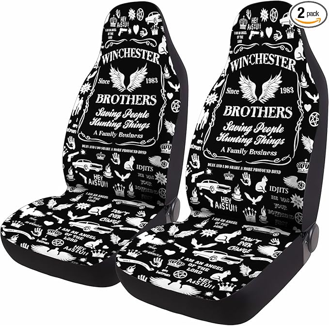 GENANY Horror TV Series Car Seat Covers Set of 2, Breathable Front Seat Covers for Truck Sedan SUV, Fantasy Movie Car Accessories, Horror Gift for Women Men