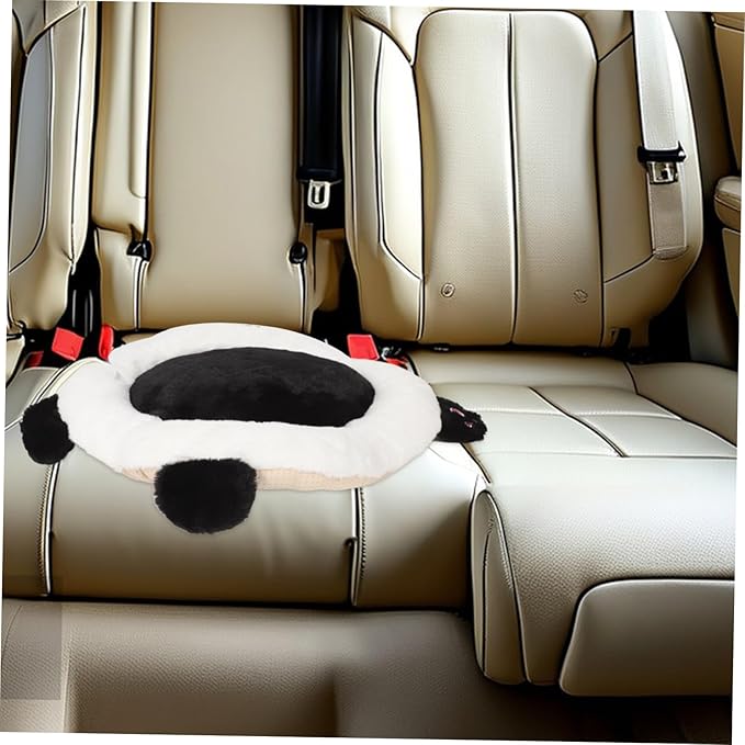 Healifty Cute Panda Car Seat Cushion Lumbar Support Pillow Easy to Clean Creative Design for Comfort for Drives Cars Trucks