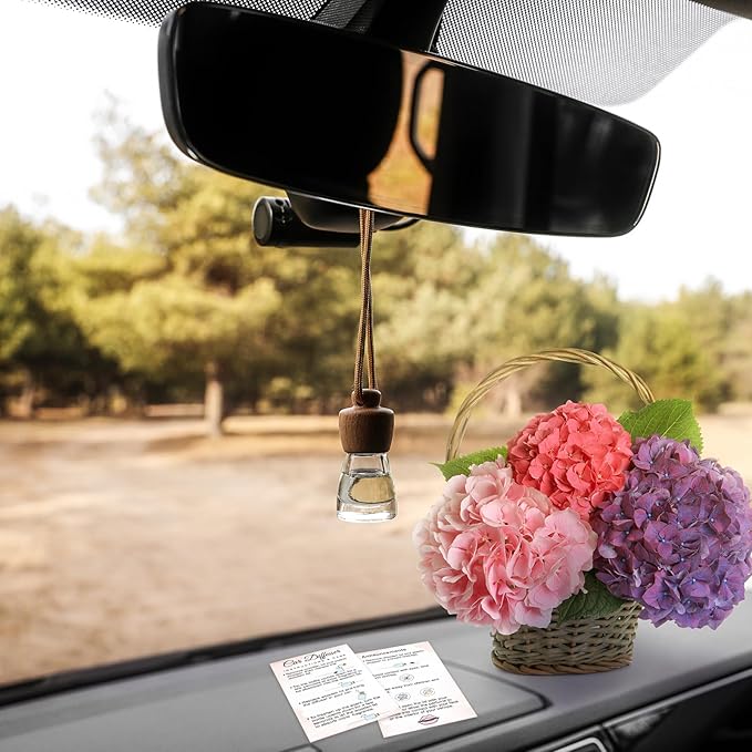 Motiskyy 200 Pcs Hanging Car Diffuser Instruction Cards for Car Oil Diffuser Bottles, 2 x 3.54 Inch (Classic Style,White and Pink)