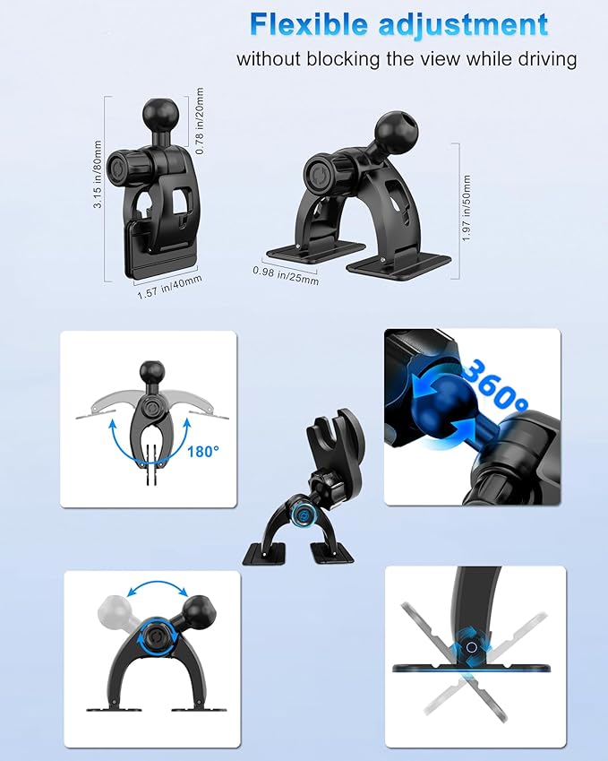Car Phone Holder for Pop Socket, Dashboard Socket Grip Car Mount Dual Adhesive Base for Any Surfaces, Dash Sockets Phone Mount for Car, Works for iPhone Samsung All Smartphones with Pop Grip