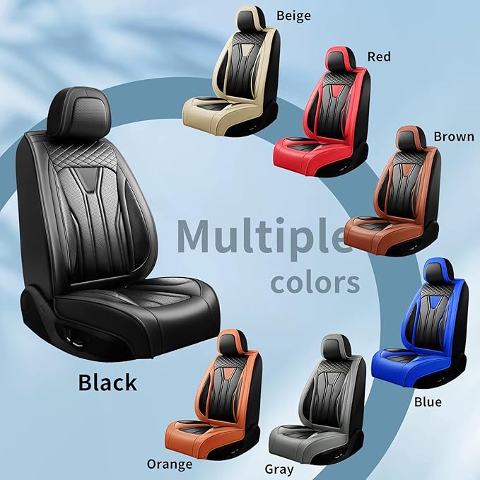 Fit Tucson Car Seat Covers Compatible with Hyundai Tucson 2010-2026, Premium Leather Breathable, Wear Resistant, Airbag Compatible, All-Weather Protection & Full Coverage, Full Set All Black