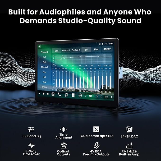 12.95" QLED AI Agent Android Single DIN & Double DIN Car Stereo, Floating Screen, 8G+128G in-Dash Navigation, Golden Hour Alert, 4G LTE, 7.1.2-Ch Audio, HDMI in, Car IoT Hub, Wireless CP&AA,X10G129E