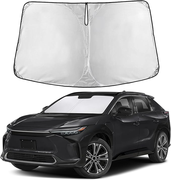 EcoNour Windshield Sunshade Compatible for Toyota bZ4X 2023 2024 2025, Sun Visor for Front Windshield & Window Sun Shade Cover, UV Heat Blocker & Protector, Car Accessories