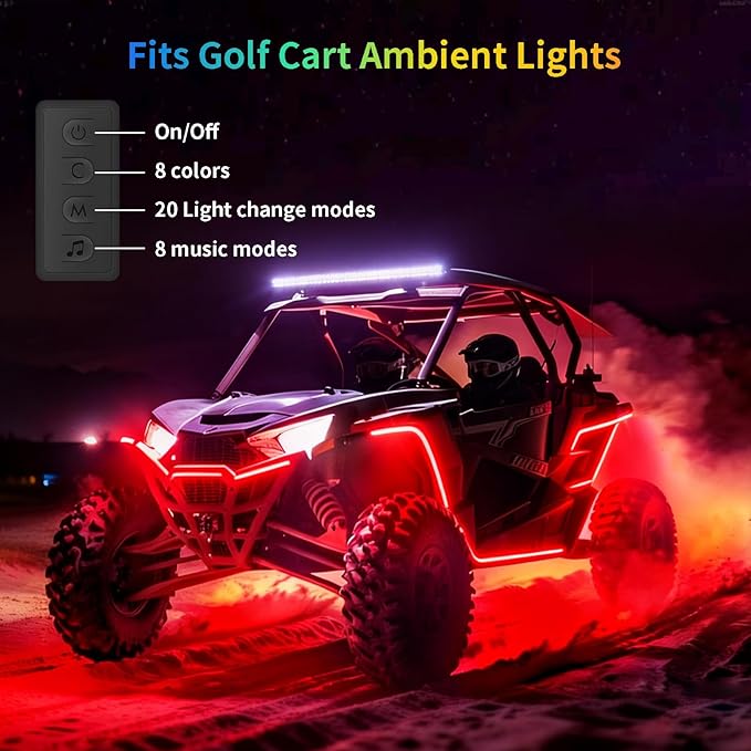 Motorcycle LED Underglow Kit, RGB LED Strips Waterproof Motorcycle Lights, Motorcycle Lights Underglow Kit with APP Control (10Pcs+APP+USB)