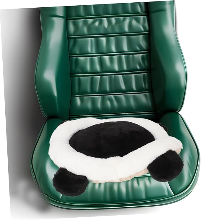GLEAVI Cute Panda Car Seat Cushion Lumbar Support Pillow for Adults Pads for Cars Trucks Suvs Fun Cartoon Design for Enhanced Comfort and Easy Cleaning