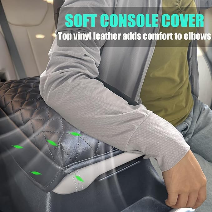 Center Console Cover for Santa Fe 2019 2020 2021 - Soft Armrest Pad Middle Console Cover Protector Cushion for Hyundai Santa Fe 2019 2020 2021 Interior Accessories