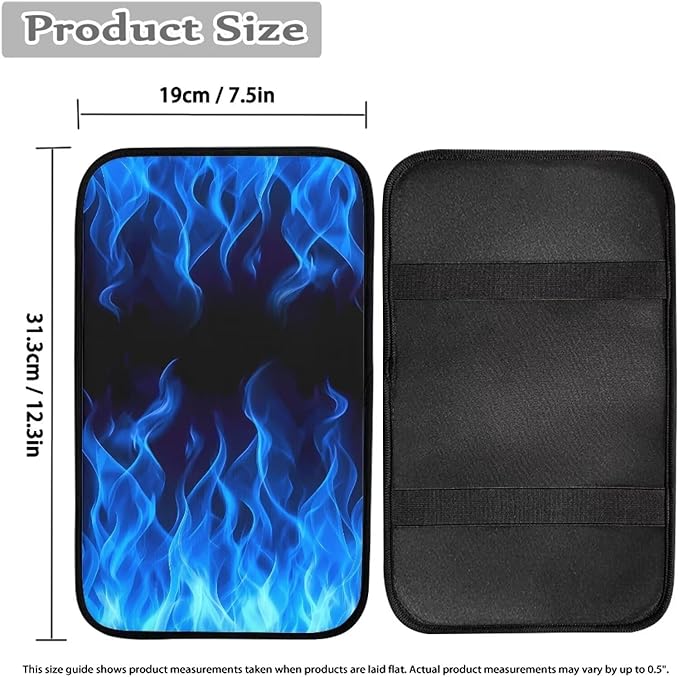 Blue Flame Auto Armrest Box Cover Car Arm Rest Seat Storage Box Mat Arm Rest Cushion Pads Dog & Cat Paws Protector for SUV/Truck Vehicle