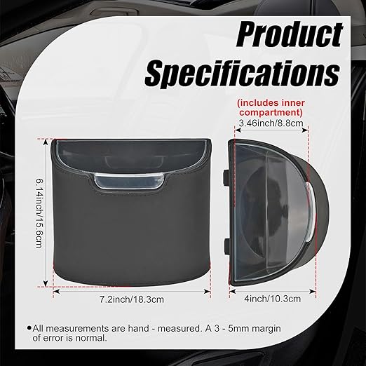 Leakproof Car Trash Can with Removable Liner Garbage Can, Mini Car Trash Bin Multipurpose for Vehicle, SUV and Truck