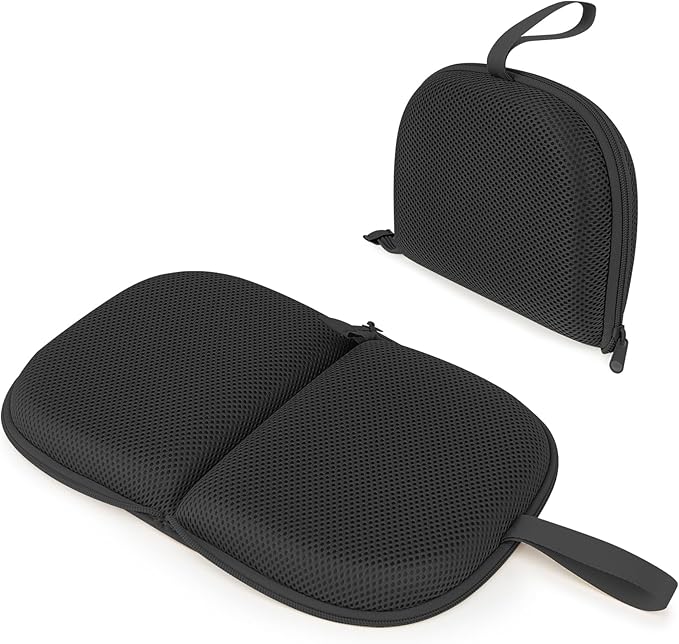 Foldable Cooling Gel Seat Cushion with Mesh Cover, Foldable Chair Cushion for Driving and Travel, Ventilative Mesh Cushion of Cooling Gel & Memory Foam for Fatigue Relief (1 in Black)