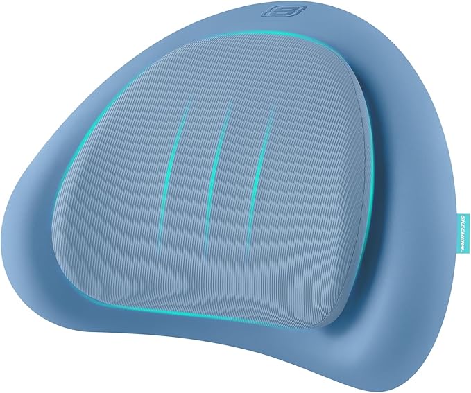 Skechers Lumbar Pillow Premium Memory Foam, Double-Layer-Office Chair Cushion for Tailbone Pain Relief,Butt Pillow for Office Chair,Car seat Cushion,Long Sitting Office Workers,and Car Drivers,Blue
