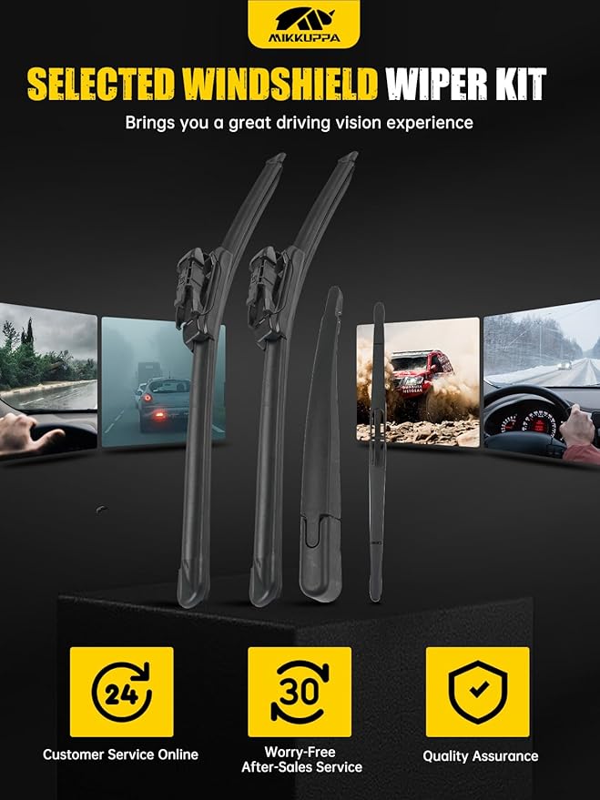 MIKKUPPA 20"/20"/12"/11" Windshield Wiper Blades - Replacement for 2008-2012 Ford Escape - Original Factory Quality Front and Rear Wipers Blade Set for My Car - Pinch Tab (Pack of 4)