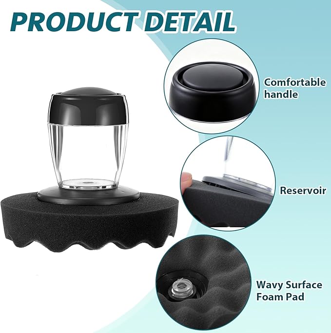 1 Pack Large Tire Shine Applicator Reusable, Tire Dressing Cleaner Applicator Works with Shine and Gels, Professional Car Detailing Foam Sponge Tool Car Cleaning Supplies