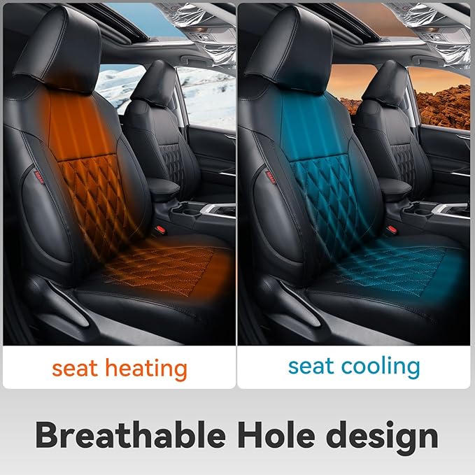 coverdream 2026 Rav4 Seat Covers Custom Fit for 2026 Toyota Rav4 Hybrid (Woodland/Limited) SUV,Full Set Luxury Waterproof Leather Car Seat Protector