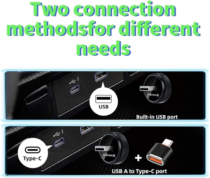 Wireless CarPlay Adapter for iPhone, Convert Wired to Wireless Apple CarPlay, Plug & Play, USB Type A, Black, Compatible with Cars 2016+ Compatible with iOS & Android