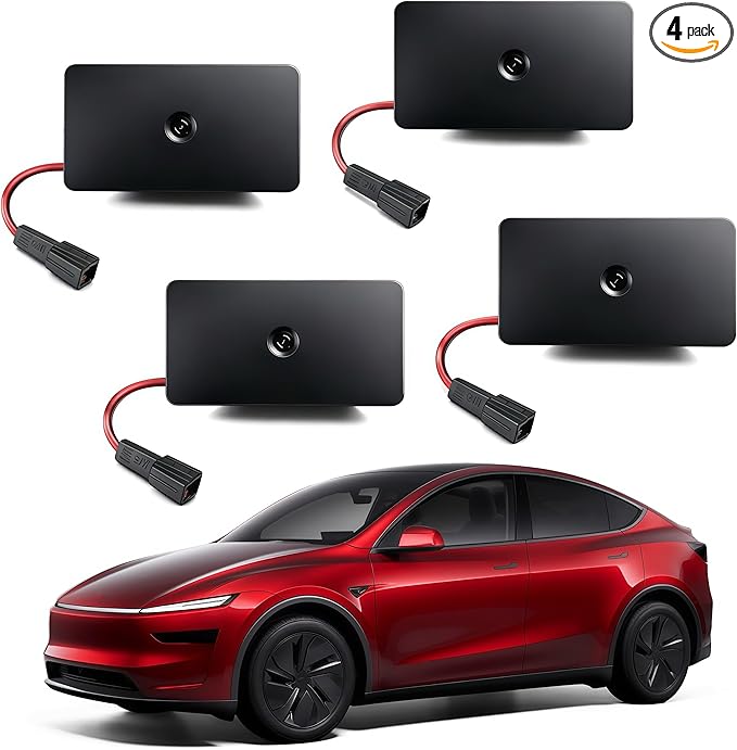 LOWEEY 4K Car Door Lights Logo Projector, Premium Accessories Compatible with All Tesla Model Y Juniper Model 3 Highland X S, OEM Style Ultra-Bright No Fade 3D Laser Puddle Welcome Ghost Light(4 Pack)