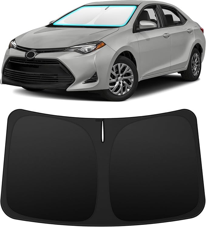 INSAUTO Custom Fit Windshield Sun Shade Accessories for Toyota Corolla 2014-2019 (Corolla Cross Not Fit), Foldable Front Window Sunshade, UV & Heat Reflector, Keeps Interior Cool, Includes Storage Bag