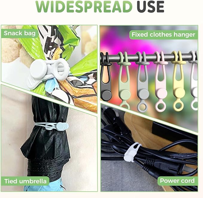 Data Cable Organizer, 2025 New Silicone Cable Ties Cable Management Organizer, 106mm Reusable Cord Organizers, Colorful Wire Organizers for Cords (10)