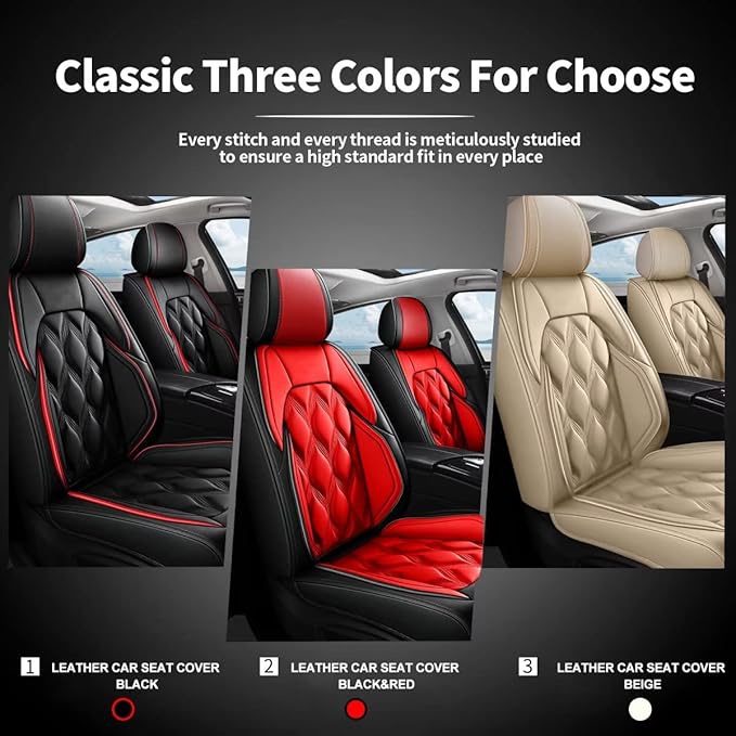 AOMSAZTO Car Seat Covers,2 Front Seats Custom Fit for Mazda 6 2007-2021 Mazda6,Leather Car Seat Cover Seat Cushion Protector,Airbag Compatible Waterproof Black