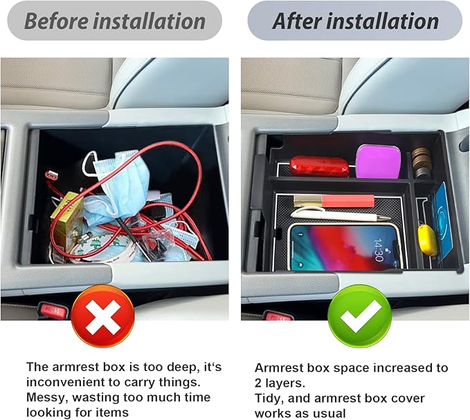 SKTU for 2023 2024 2025 Hyundai Palisade Center Console Organizer 2023 2024 2025 Palisade Center Console Tray 2023 2024 2025 Palisade Accessories Armrest Box with Coin and Sunglasses Holder (White)